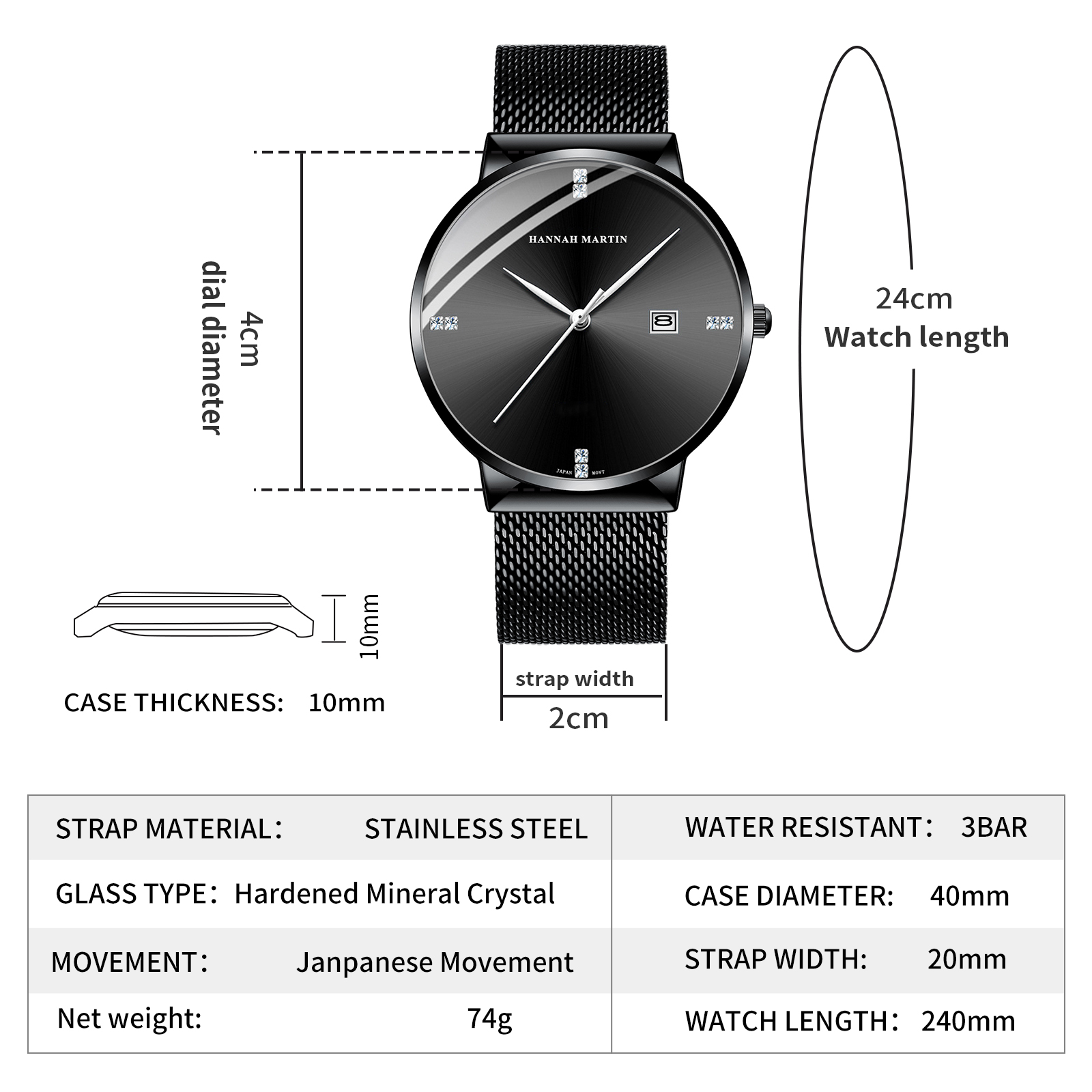 HANNAH MARTIN Men Watch Stainl - đánh giá và giá Luxury Watch Top 10