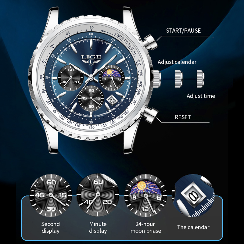 LIGE Brand Luxury Quartz Man W - đánh giá và giá Luxury Watch Magazine