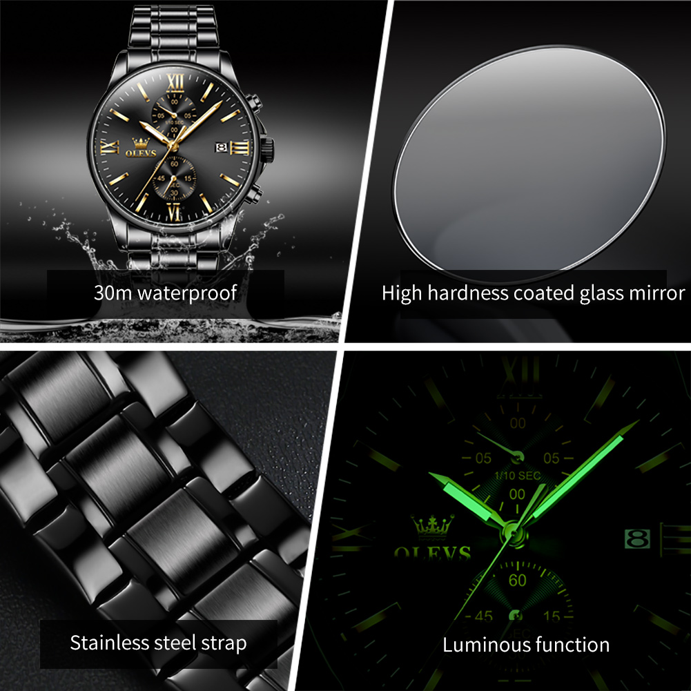 OLEVS 2886 Classic Black Quart - đánh giá và giá Luxury Watch Magazine