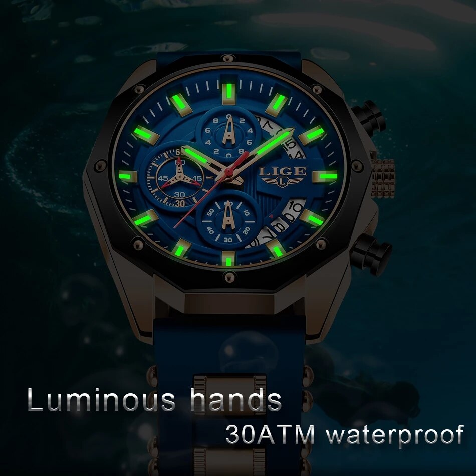 LIGE Fashion Men Watches Top B - đánh giá và giá Luxury Watch Magazine