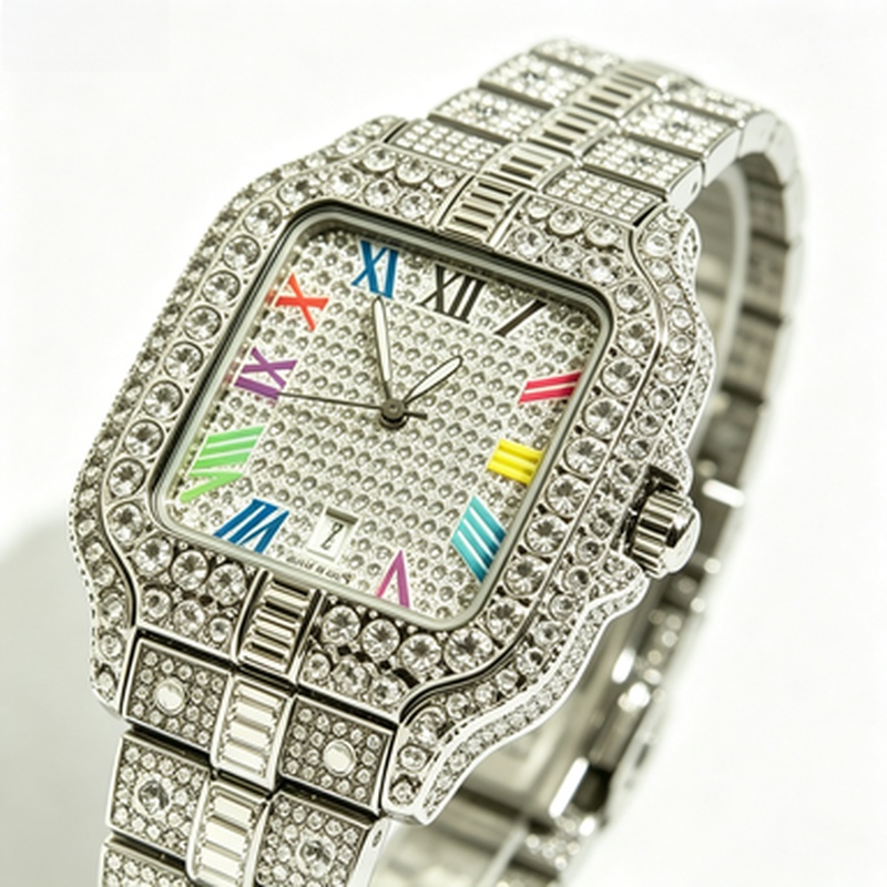 New Luxury Iced‑Out Square Qua - đánh giá và giá Luxury Watch Iceberg