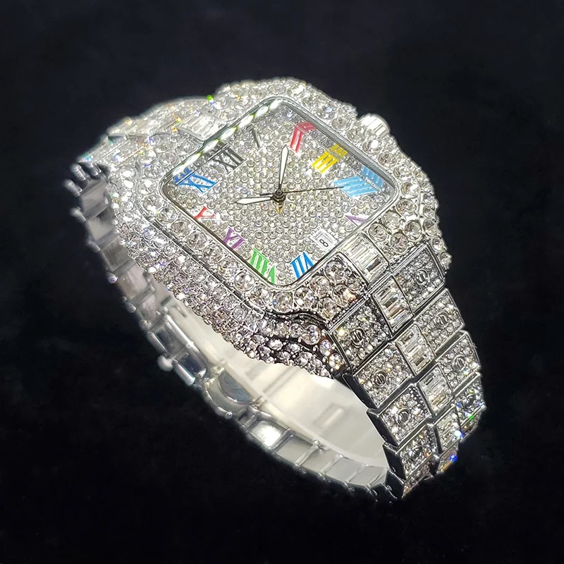 New Luxury Iced‑Out Square Qua - đánh giá và giá Luxury Watch Iceberg